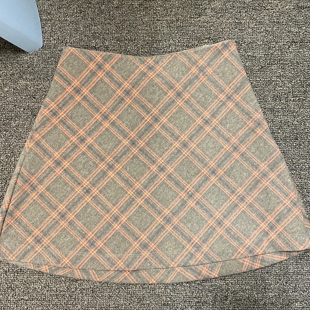 mini skirt high waist brown plaid